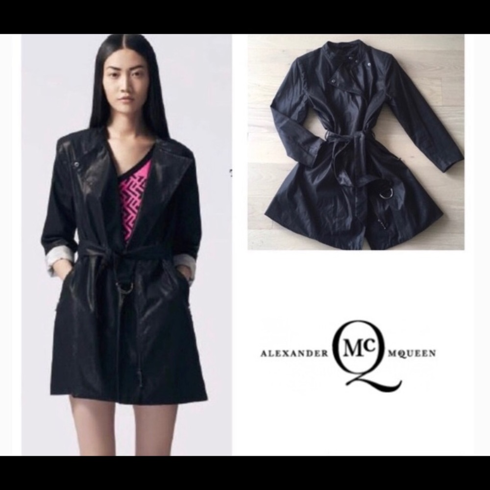 Alexander McQueen Shiny Black Coat